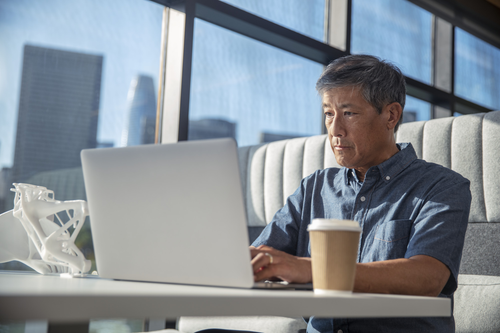 Man working at laptop