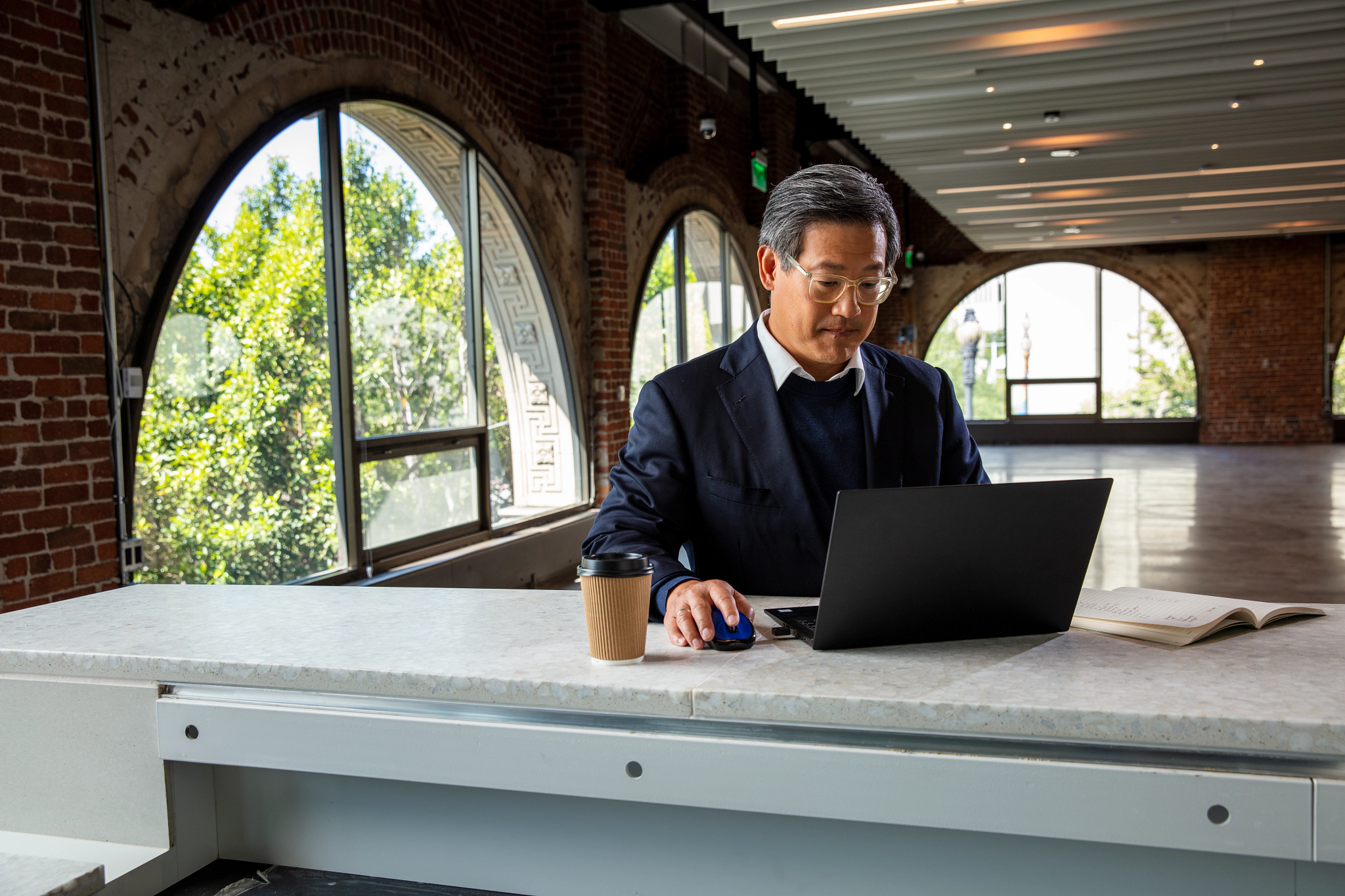 Man working at laptop