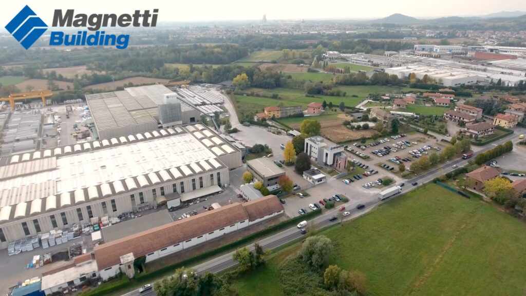 Aerial image of Magnetti Building's factory