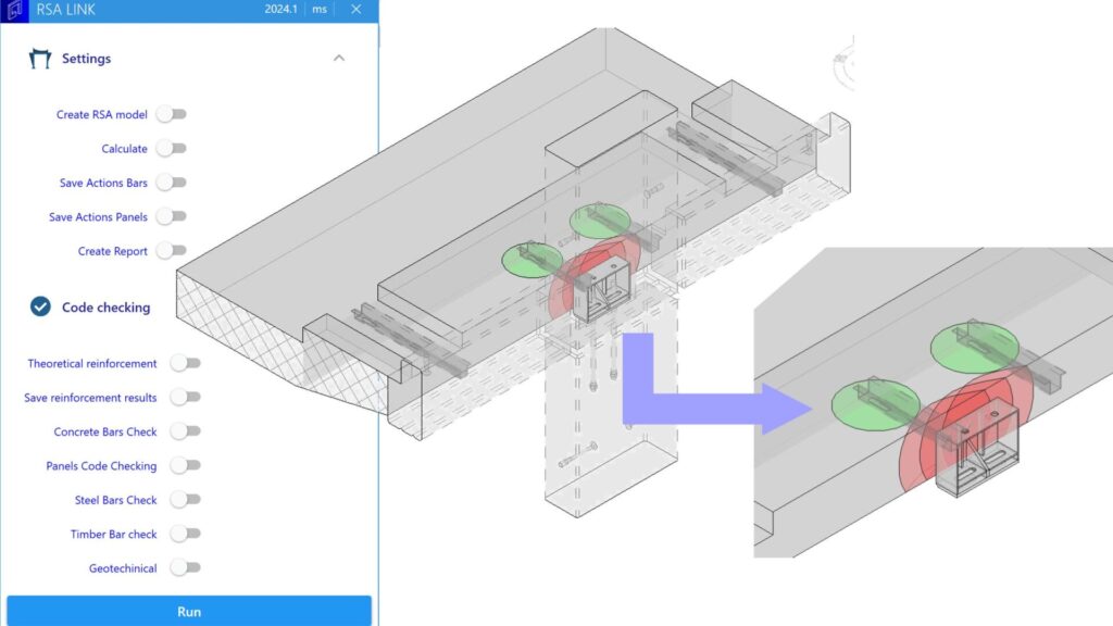 Screenshot of code checking of precast connections.