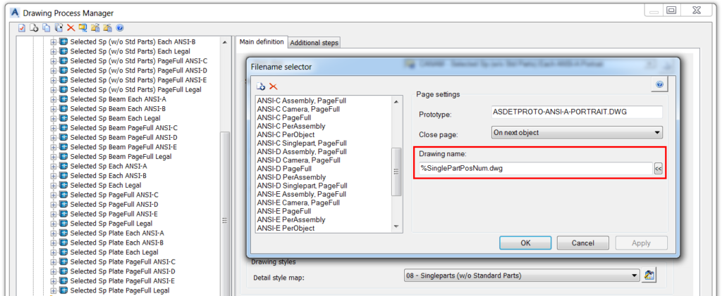 Advance Steel tip on customizing shop drawing file name