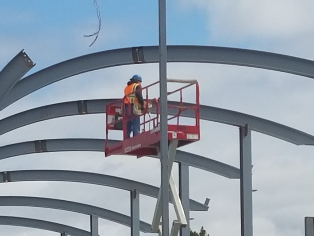 Steel erection on the Imperial Beach Library