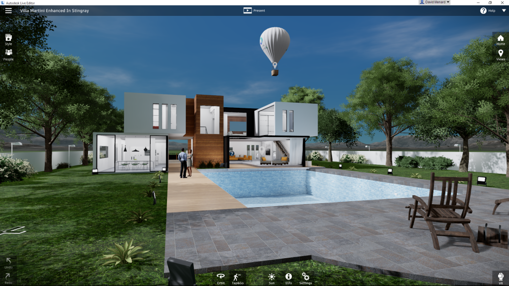 Virtual reality Revit Live scene enhanced in Stingray