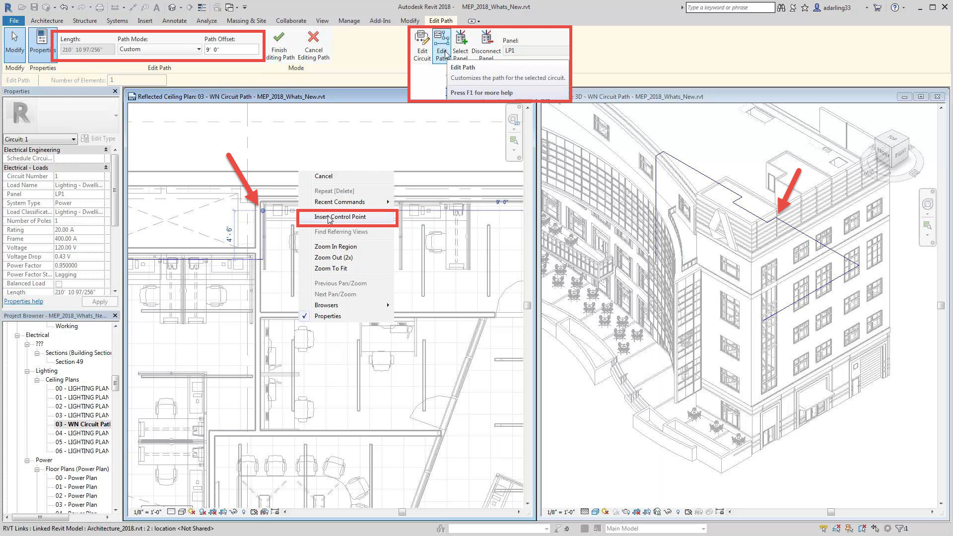 Revit MEP 2018 Electrical Circuit Pathway