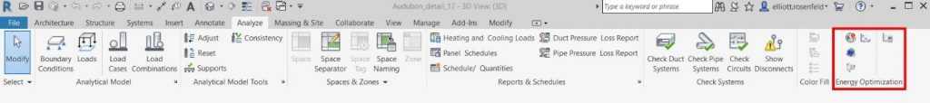 Revit analyze tab