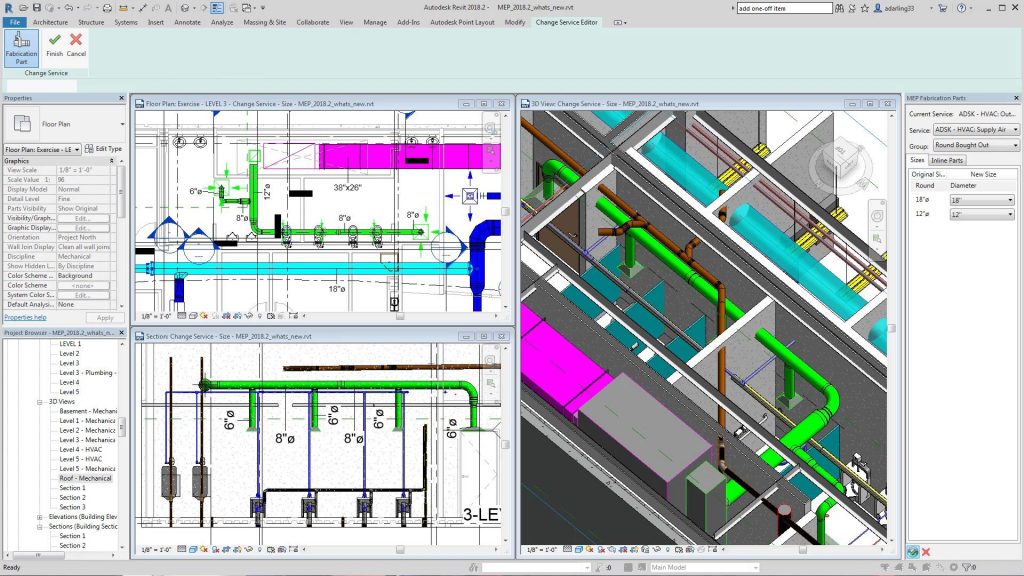 Fabrication change service in Revit 2018.2