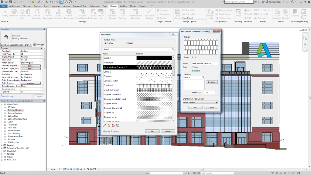 Fill pattern dialog enhancements in Revit 2018.2 update