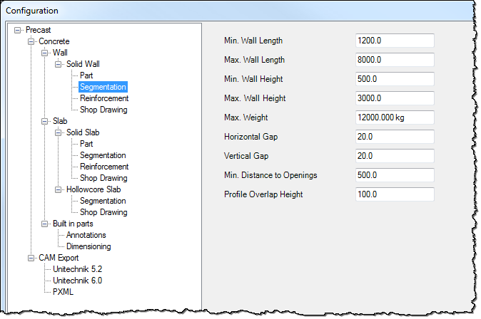 Segmentation of Precast Walls