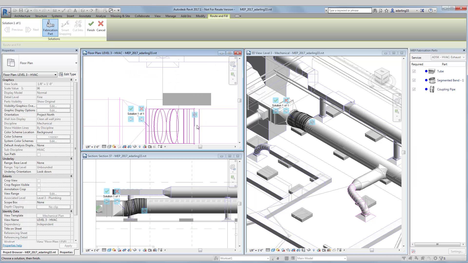 MEP fabrication in Revit