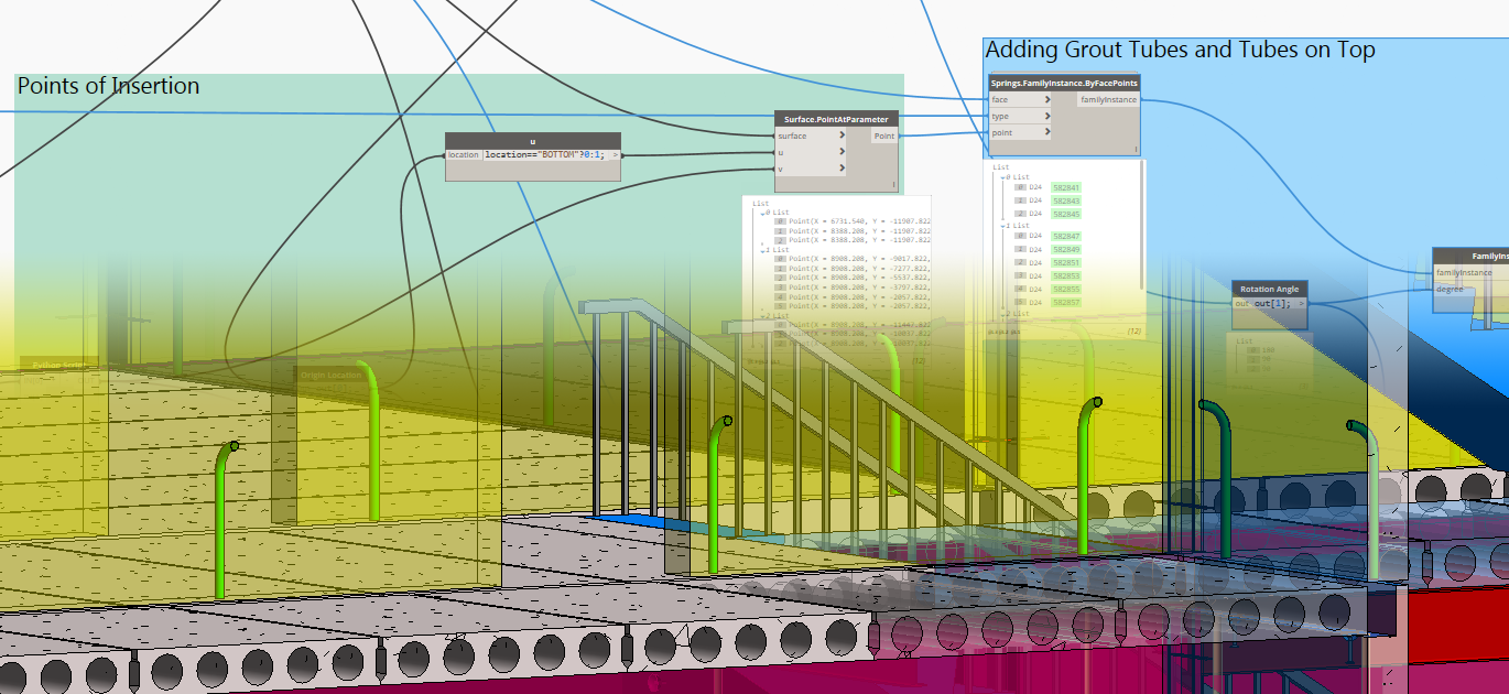 Adding Grout Tubes to Precast Walls using Dynamo