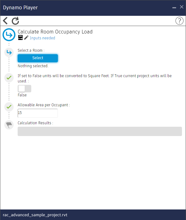 Calculate Room Occupancy Load Sample Graph