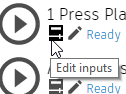 Hover over edit inputs to use Inputs in the Dynamo Player