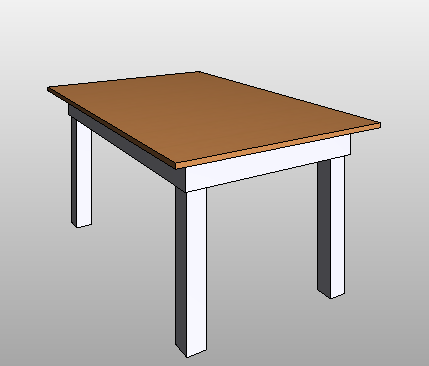 Table used in demo of Revit families