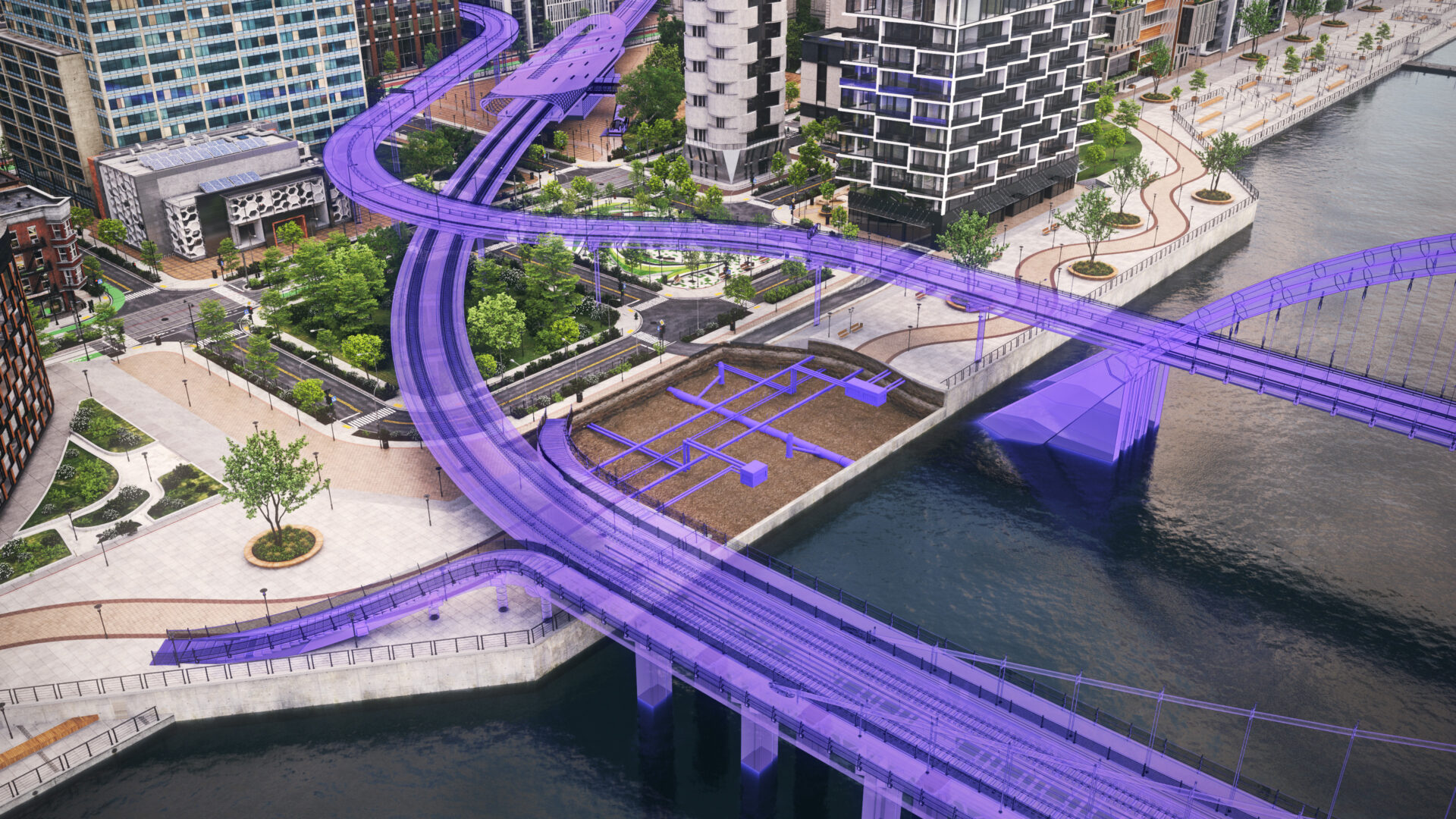 Civil 3D rendering of City Infrastructure