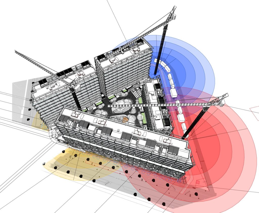 Screenshot of crane layout optimization