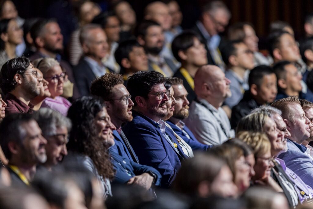 Audience of men and women