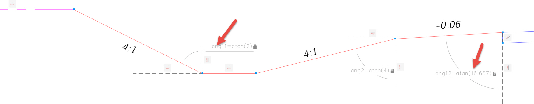 Civil design slope AutoCAD