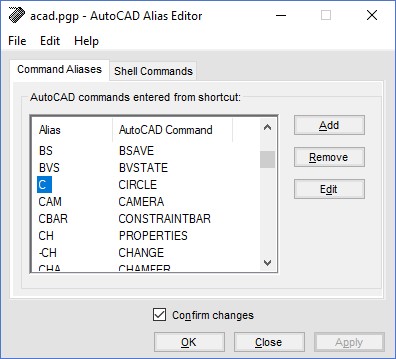 AutoCAD Command Alias Editor