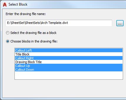 Assign Select Blocks Sheet Set