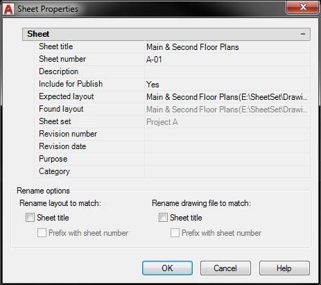 Assign AutoCAD Sheet Set Properties