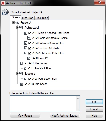 AutoCAD Sheet Set Archive