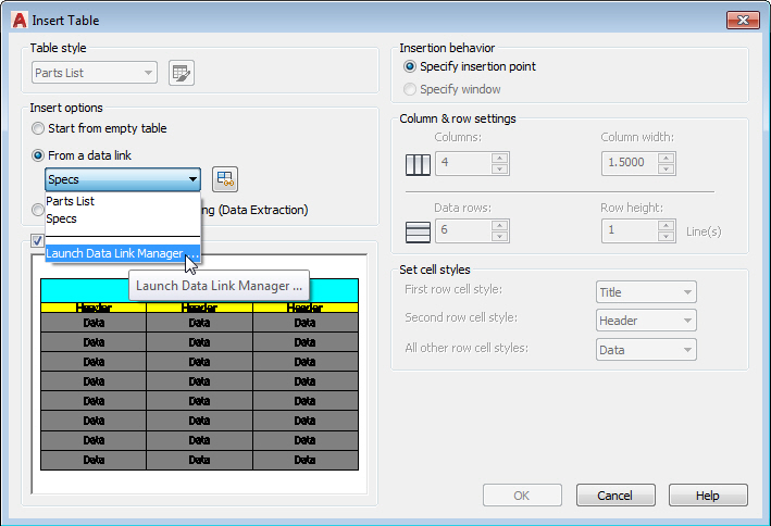 AutoCAD Data Linking