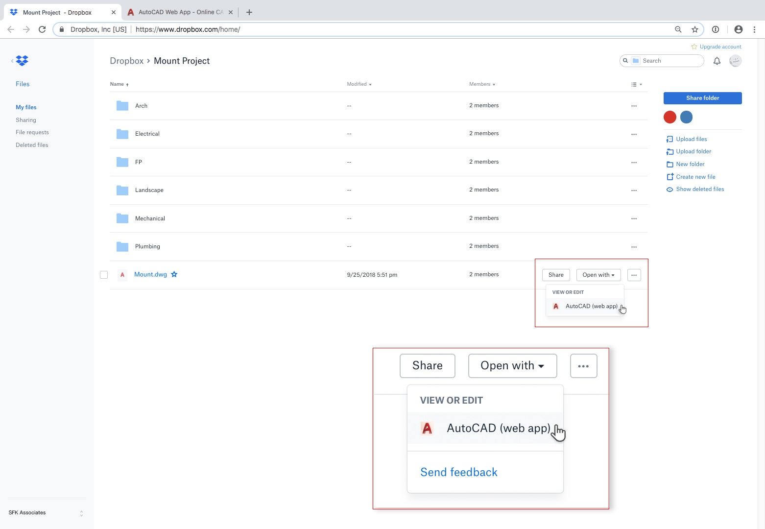 AutoCAD Dropbox integration