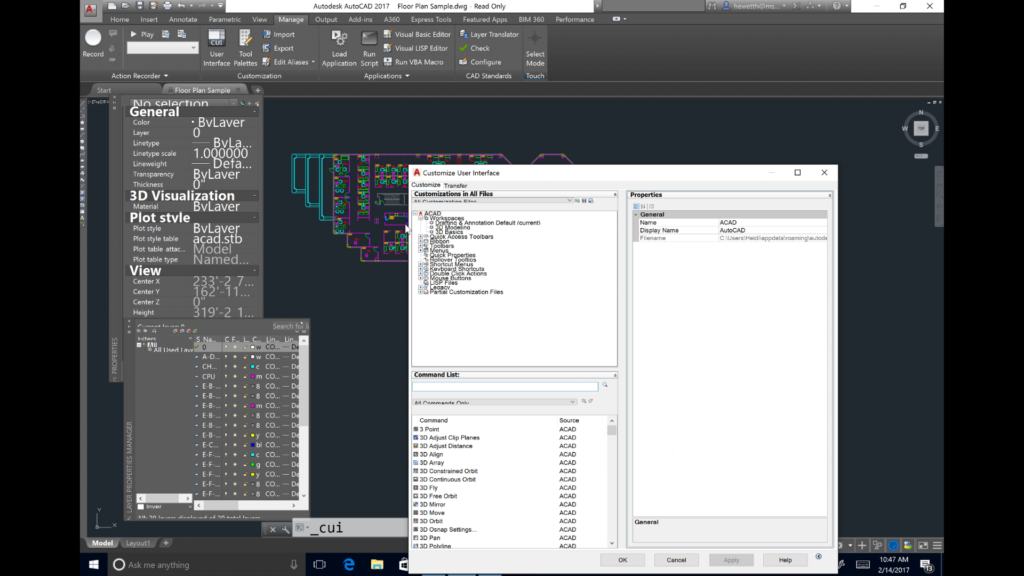 What's New in AutoCAD 2018 Technology and Performance: High Res Monitor Before