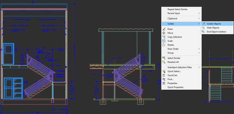 AutoCAD Object Selection and Isolation