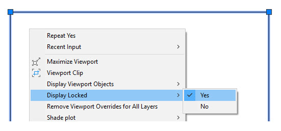 AutoCAD viewport lock