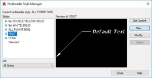 Multileader Style Manager AutoCAD