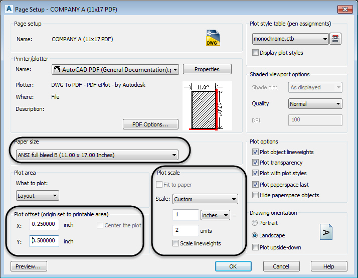 key settings plotting AutoCAD