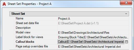 Sheet Set Properties AutoCAD