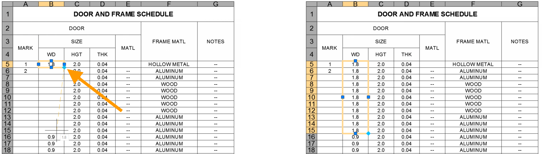 Autofill AutoCAD Table Cells