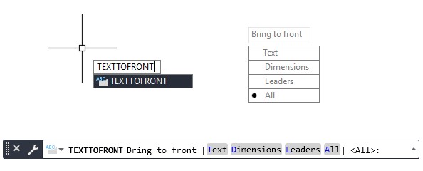 TEXTTOFRONT AutoCAD