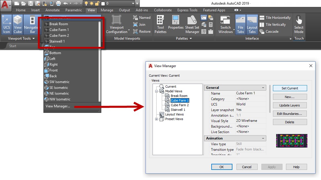 named views AutoCAD 