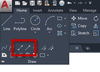 xline and ray in AutoCAD