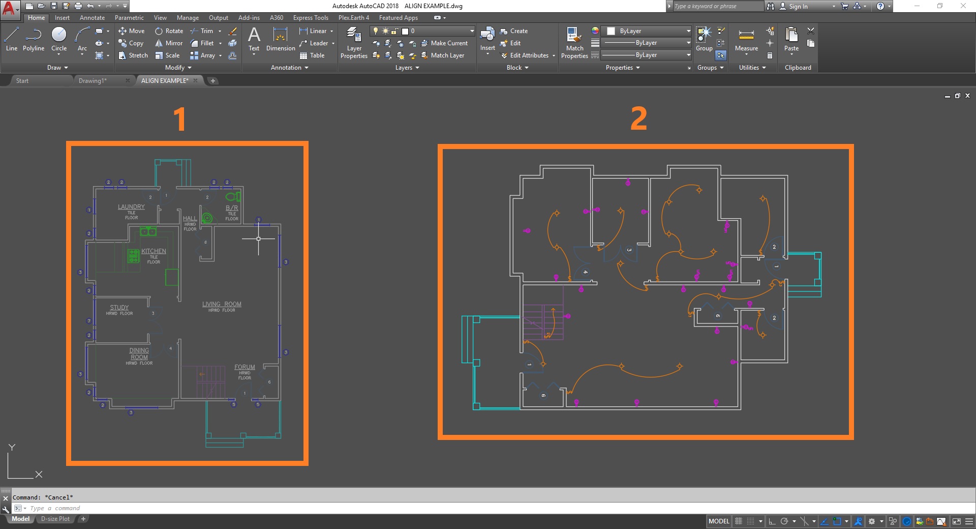 ALIGN command AutoCAD