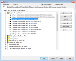 AutoCAD 2016 directory: Support Folder in %ProgramFiles%