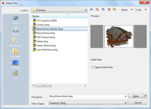 AutoCAD 2017 - Select File dialog box.