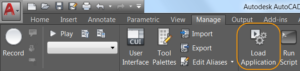 AutoCAD 2017 - Accessing the Load/Unload Applications dialog box.
