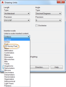 AutoCAD 2017 - Drawing Units dialog box.