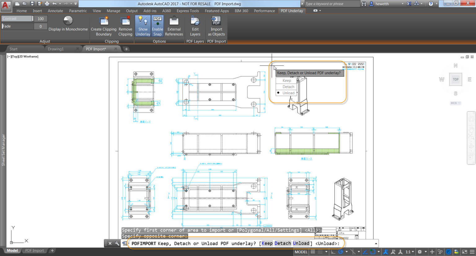 how to import pdf file in autocad 2014