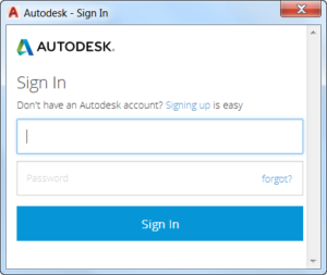 AutoCAD 2017 - Autodesk - Sign In dialog box.