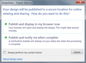 AutoCAD 2017 - DesignShare Publish Options.