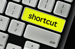 Computer keyboard button says "shortcut." Online resources: AutoCAD keyboard shortcuts