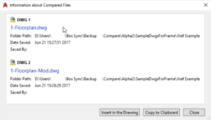 AutoCAD DWG Compare: Drawing Information