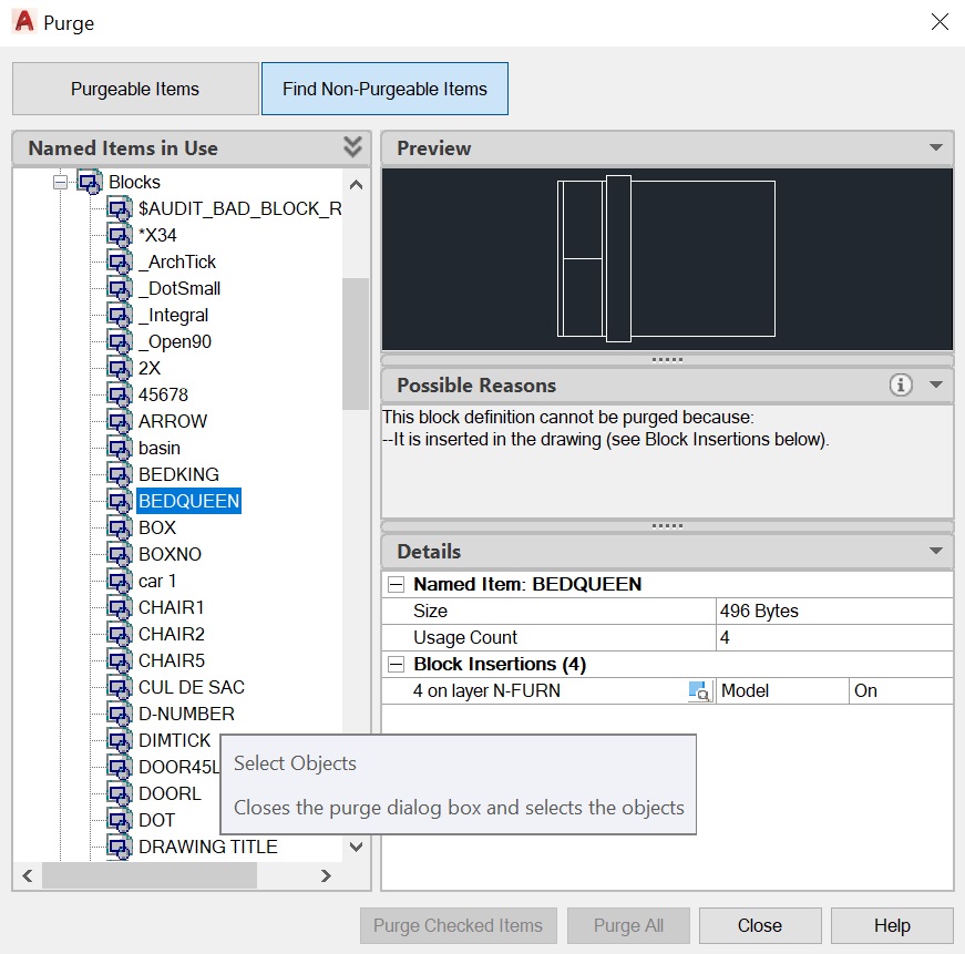 Purge AutoCAD 2020