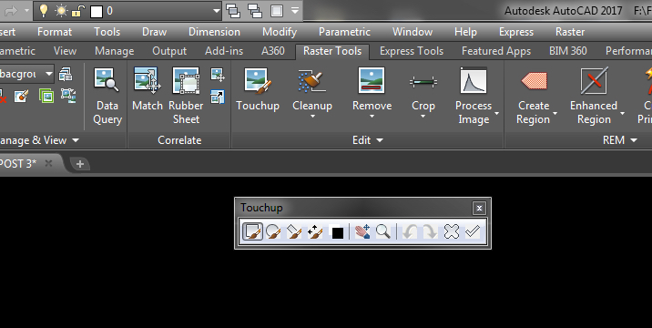 AutoCAD Raster Design from PDF Scan: Touchup Tool