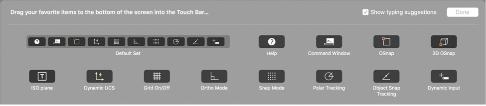 AutoCAD 2018 for Mac: Touch Bar Support